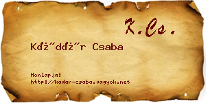 Kádár Csaba névjegykártya